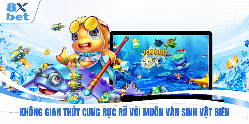 Không gian thủy cung rực rỡ với muôn vàn sinh vật biển